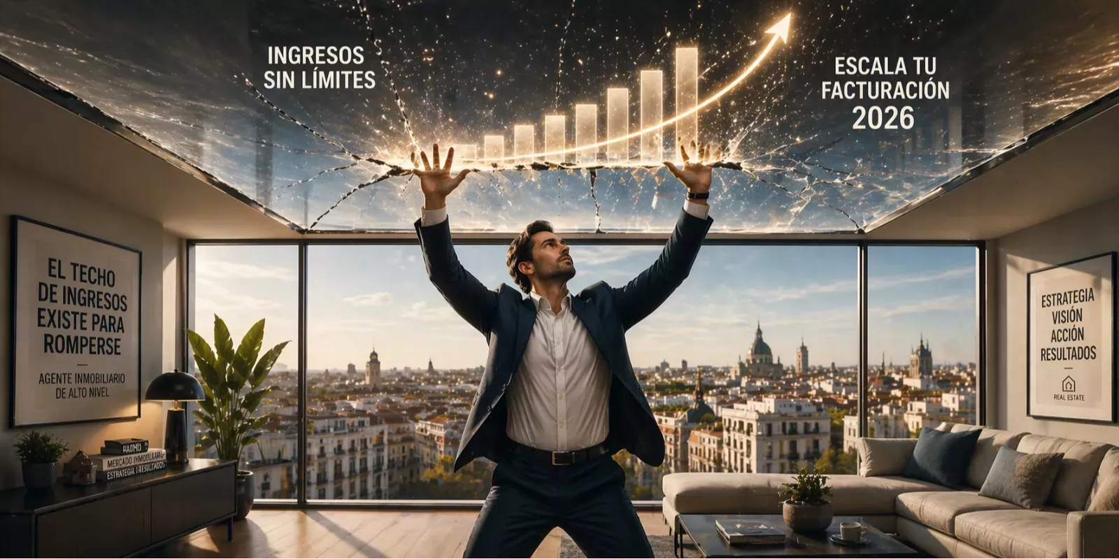 El techo de ingresos de un agente inmobiliario en Madrid (2026): cómo romper el límite y escalar tu facturación