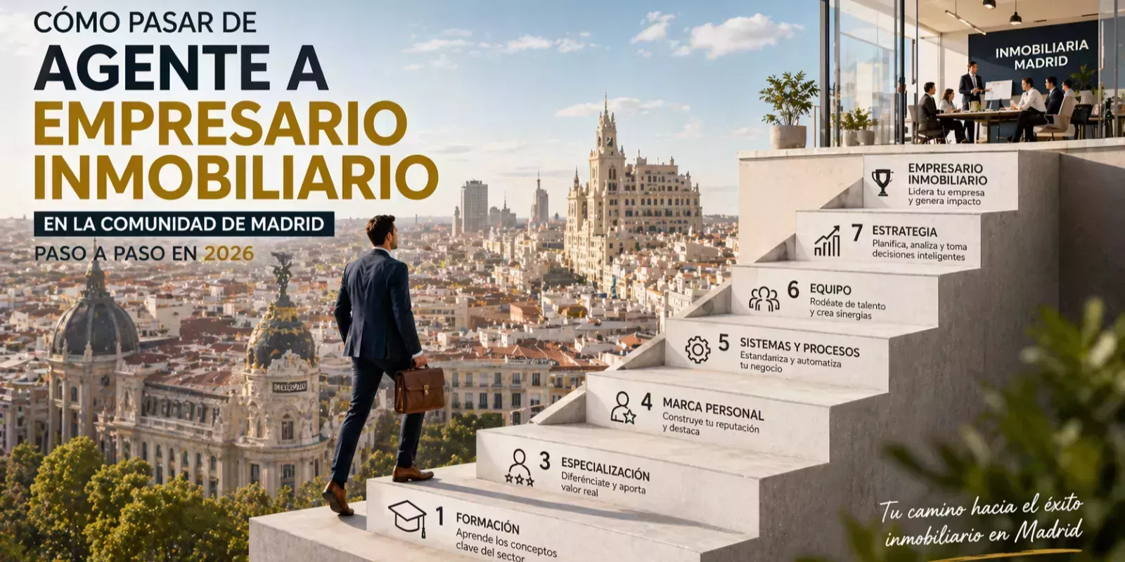  Cómo pasar de agente a empresario inmobiliario en la Comunidad de Madrid paso a paso en 2026 