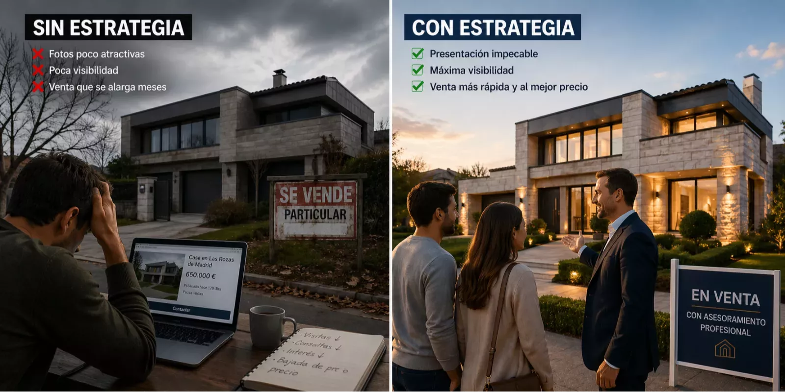 ¿Por qué vender una casa sin estrategia en Las Rozas de Madrid en 2026 puede alargar meses la venta? 