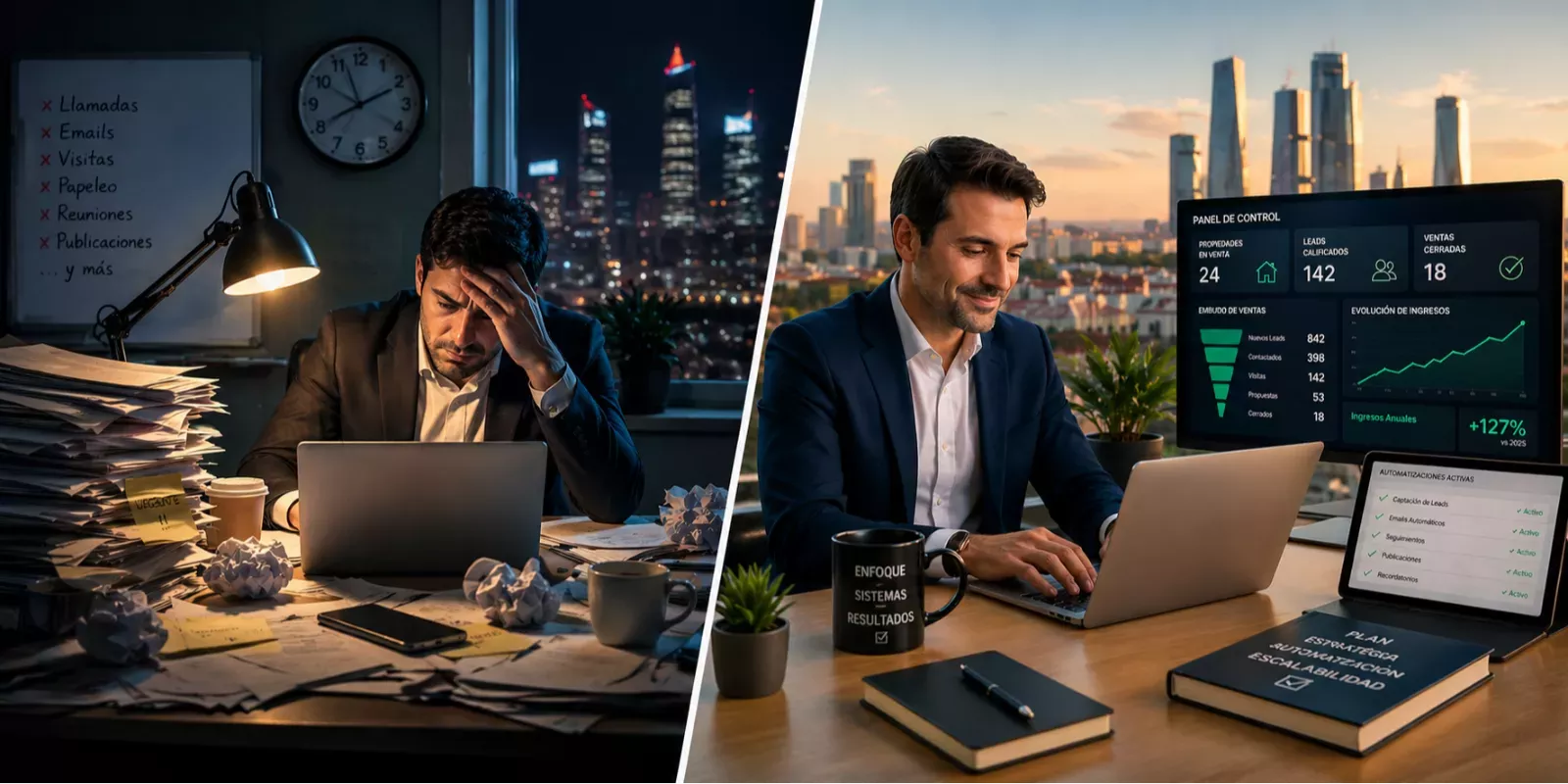 ¿Por qué trabajar más horas no te hace crecer en inmobiliaria en Madrid en 2026 y qué hacer para escalar tu negocio?