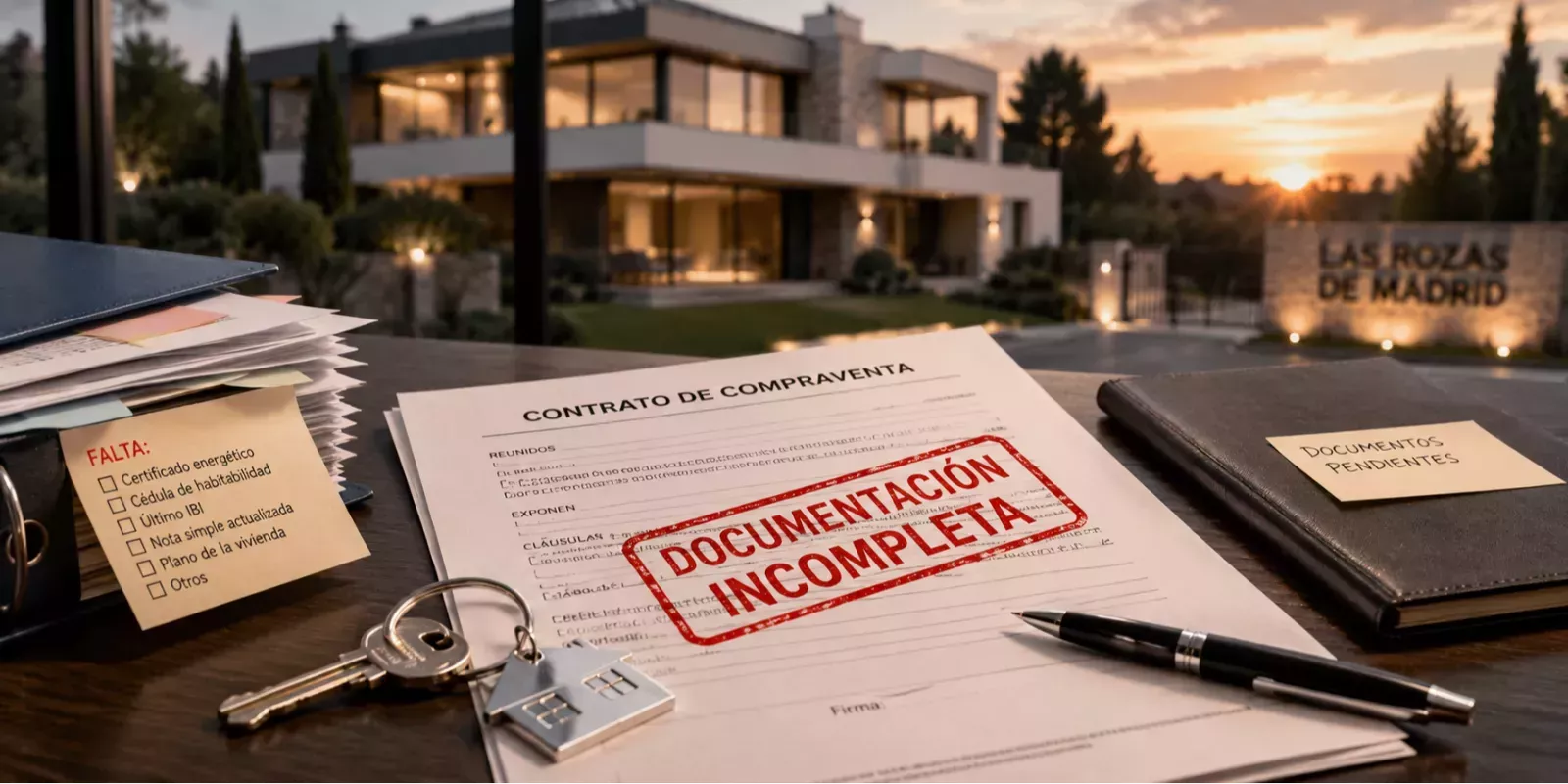 ¿Qué pasa si no tienes listos los documentos para vender tu casa en Las Rozas de Madrid en 2026? Error que puede frenar la venta.