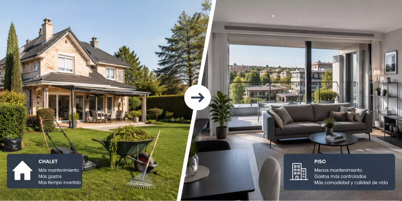 ¿Cuáles son las ventajas reales de cambiar de chalet a piso en Las Rozas de Madrid en 2026?